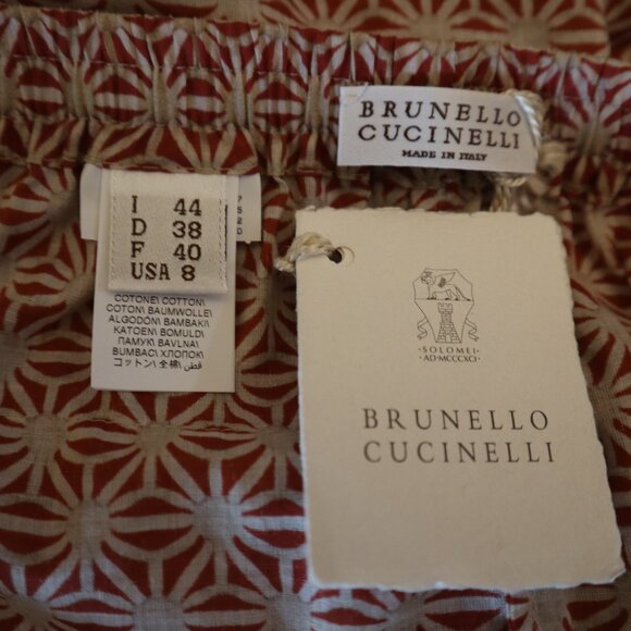 Brunello Cucinelli Sarong Skirt 100% Cotton Size 8 New Tag $1995 - Picture 6 of 6